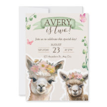 Alpaca llama Enfant Anniversaire | Invitation baby