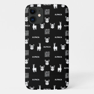 Alpaca noir et blanc iPhone 11 Coques par Wighar