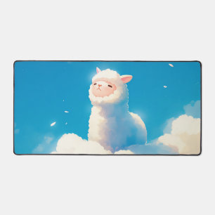 Alpaga rêveur sur Nuage Fantaisiste Kawaii Ciel Bl