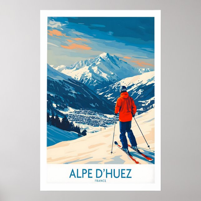 Alpe dHuez décoration murale affiche de ski 1 (Devant)