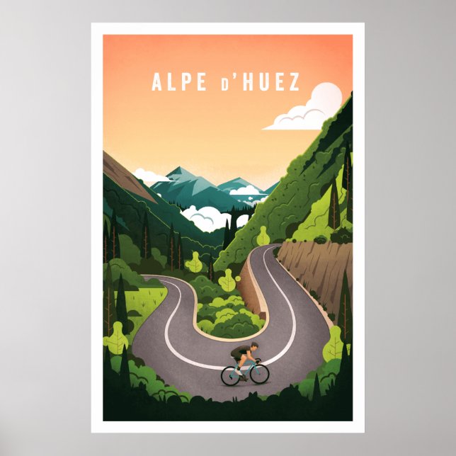 Alpe d'Huez - Poster cycliste (Devant)