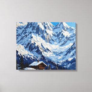Alpes neigeuses Toile Enveloppée Mur Art Terre d