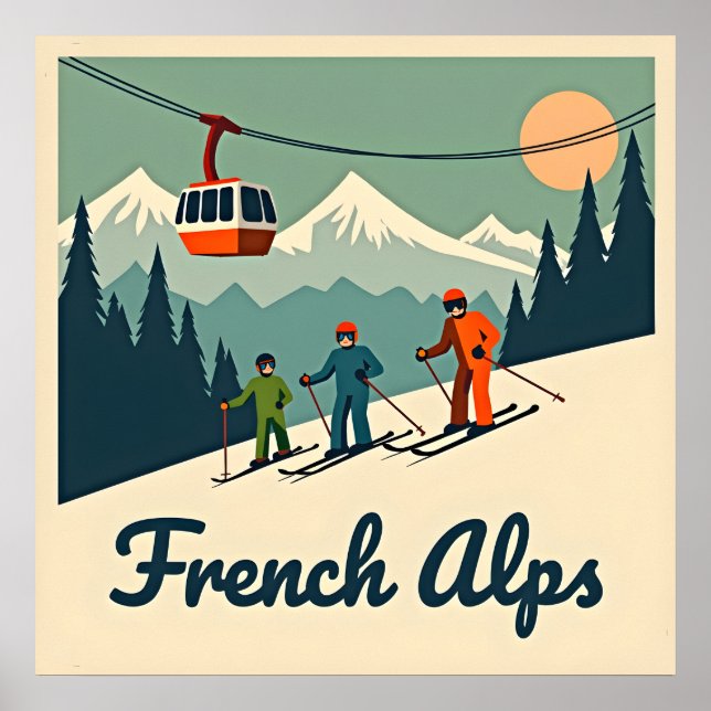 Alpes vintages : Poster d'Art Nostalgique (Devant)