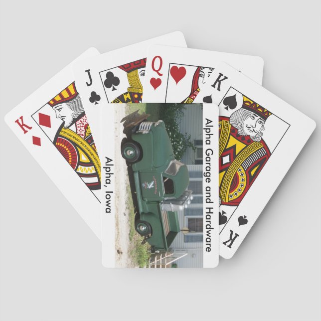 Alpha cartes de jeu de garage et de matériel (dos)