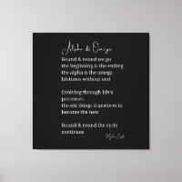 Alpha et oméga poème poésie toile art mur