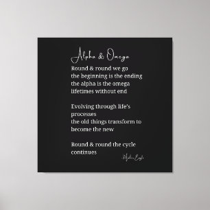 Alpha et oméga poème poésie toile art mur