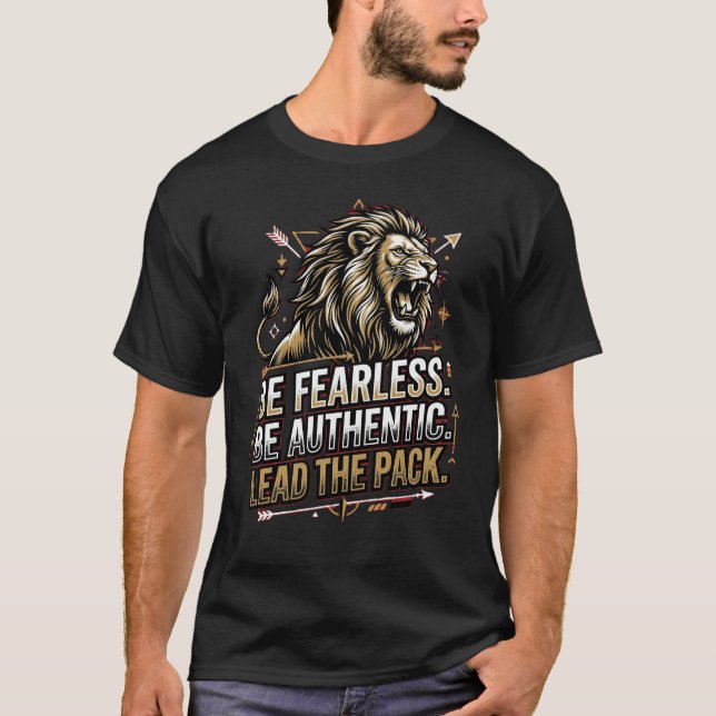 Alpha Mindset Lion T-Shirt – Be Fearless Lead The  (Devant)