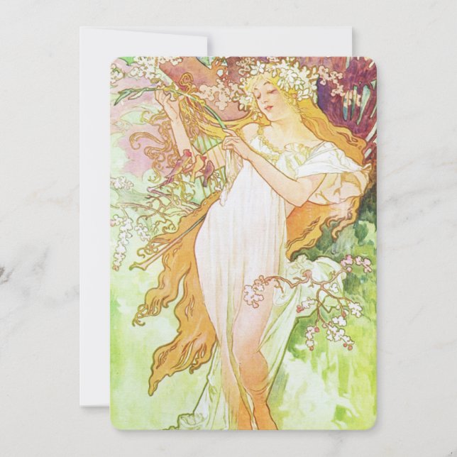 Alpha Mucha Spring Floral Vintage Art nouveau (Devant)