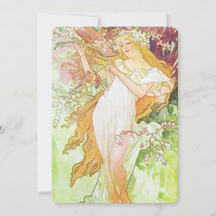 Alpha Mucha Spring Floral Vintage Art nouveau