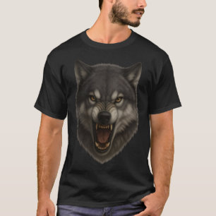 Alpha Roar – T-shirt visage de loup en colère