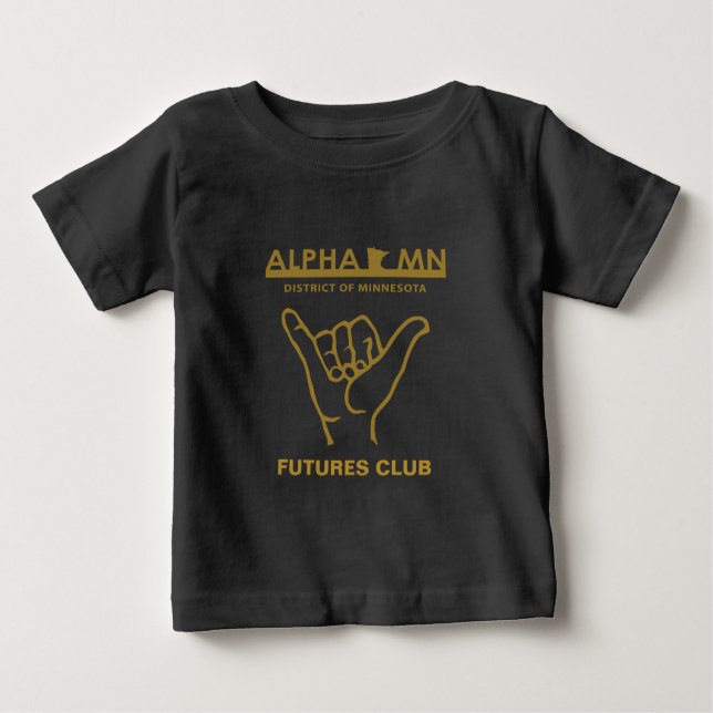Alpha T-shirt de bébé de manganèse (Devant)