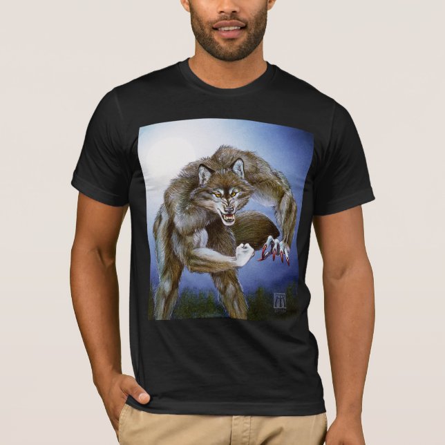 Alpha T-shirt de loup-garou de grondement (Devant)