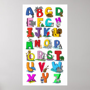 alphabet (à partir de 14,95) affiche murale dessin