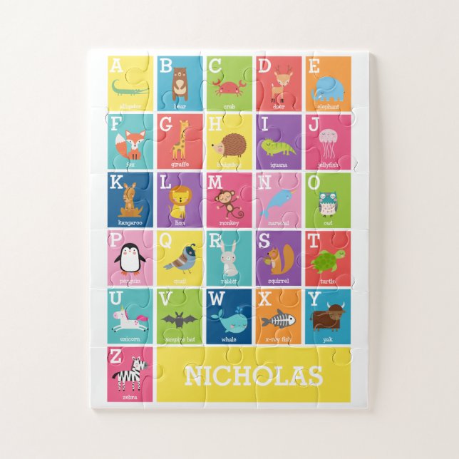 Alphabet animal | Puzzle Alphabet pour enfants (Vertical)