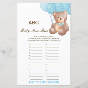 Alphabet Baby Item Baby shower Jeu IMPRIMÉ