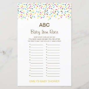 Alphabet Baby Item Baby shower Jeu IMPRIMÉ