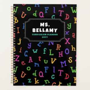 Alphabet coloré Motif enseignant étudiant