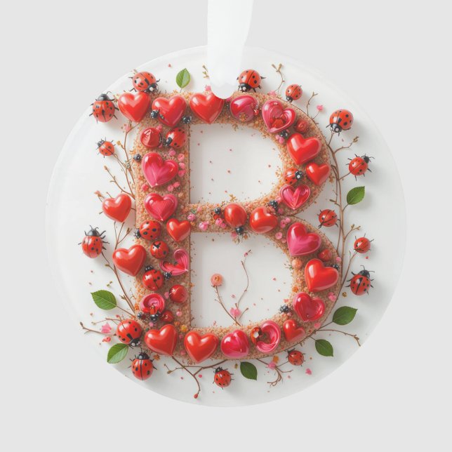 Alphabet Créatif Lettre B avec Formes de Cœur (devant)