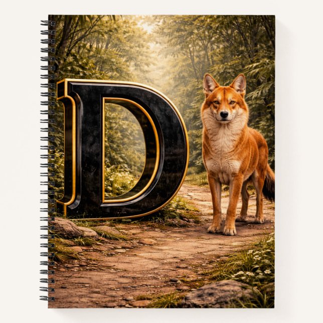 Alphabet de la Jungle Lettre D Dingo Cahier d'éduc (Devant)