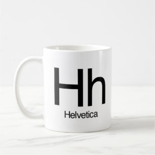 Alphabet de la tasse de typographie - helvetica