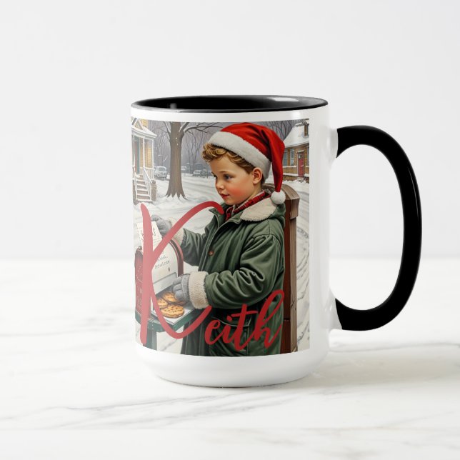 Alphabet de Noël Personnalisable Mug (Droite)