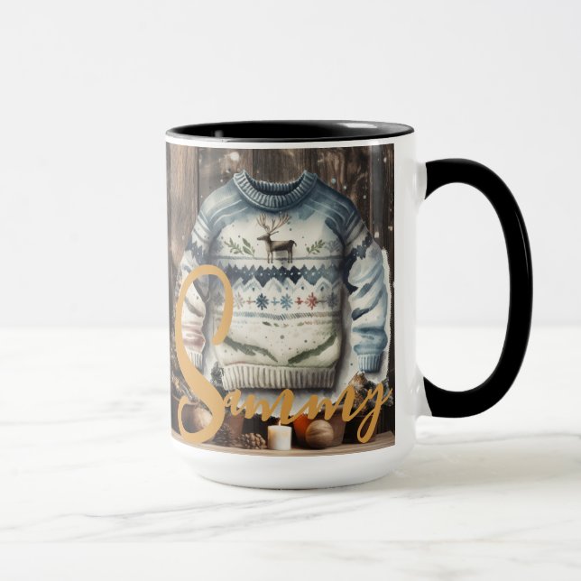 Alphabet de Noël Personnalisable Mug (Droite)