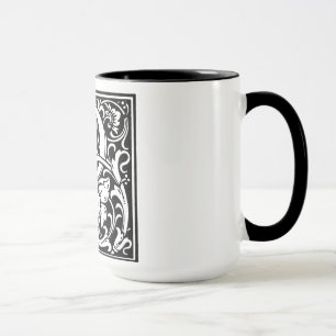 Alphabet de style Renaissance Lettre P sur tasse