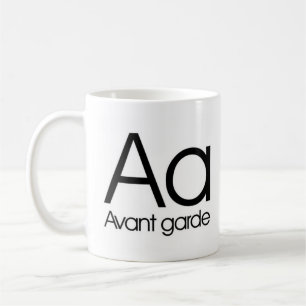 Alphabet de tasse de typographie - avant-garde