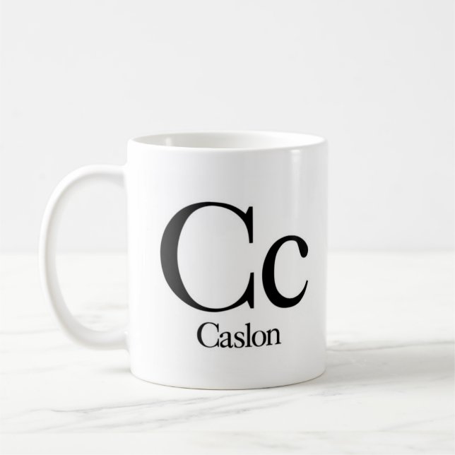 Alphabet de tasse de typographie - Caslon (Gauche)