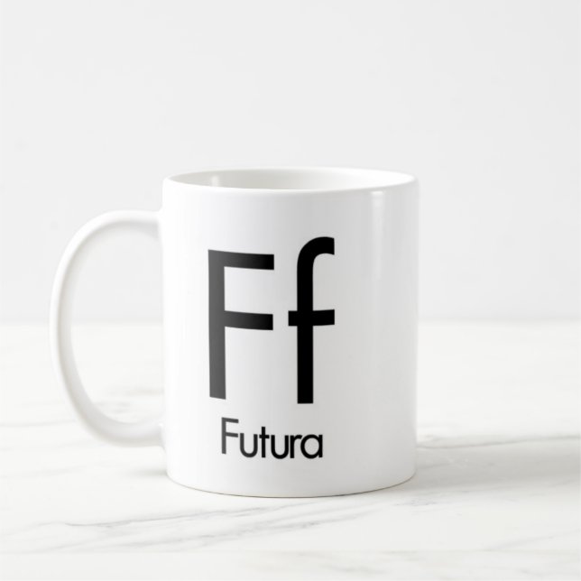 Alphabet de tasse de typographie - Futura (Gauche)