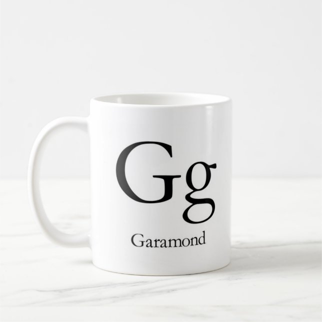 Alphabet de tasse de typographie - Garamond (Gauche)
