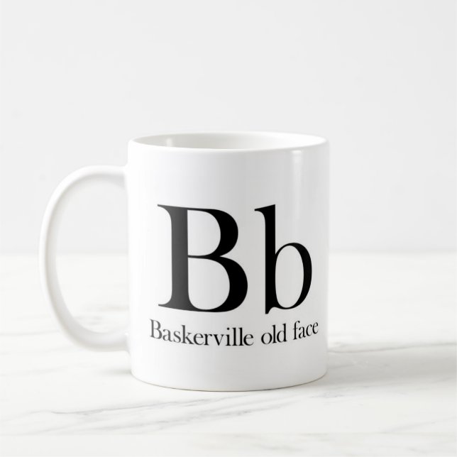 Alphabet de tasse de typographie - vieux visage de (Gauche)