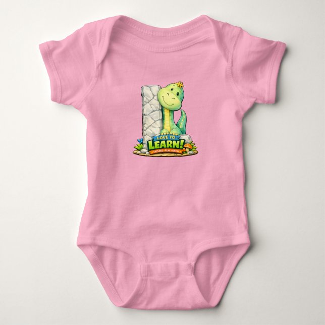 Alphabet Dino “L” Baby Jersey Body 👶✨ (Devant)