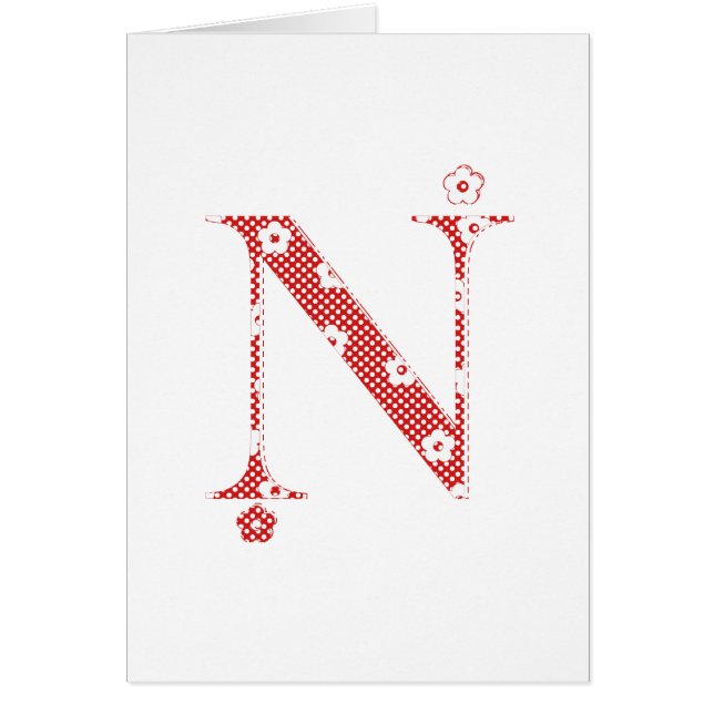 alphabet fleuri N (rouge et points) (Devant)