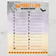 Alphabet I Spy - Version Halloween