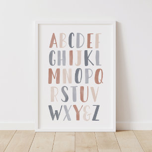 Alphabet Neutre Déco Bohème Chambre Enfants