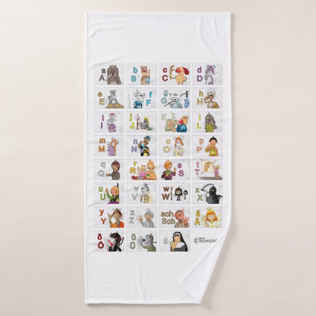 Alphabet numérique allemand (Serviette de bain)