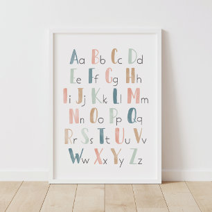 Alphabet pastel à l’aquarelle ABC Décoration de cl