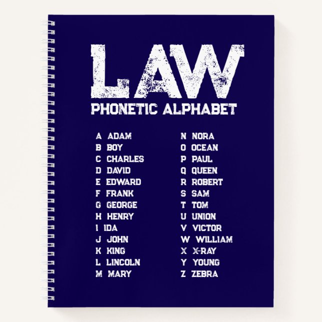 Alphabet phonétique de la LOI – Cahier à reliure s (Devant)