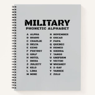 Alphabet phonétique militaire – Cahier ligné #1