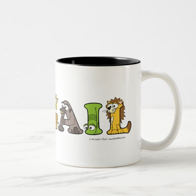 Alphabétimal Mug de nom personnalisé (Droit)