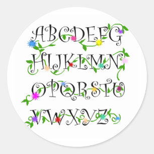 Alphabets avec stickers fleurs