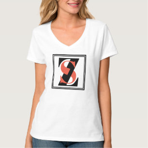 Alphabets simples Texte rouge noir design T-shirt