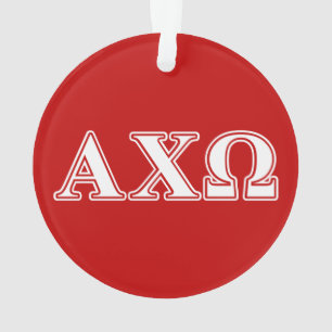 Alphi Chi Omega Lettres Blanches et Rouges