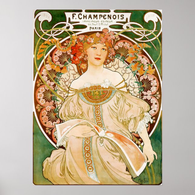 Alphonse (Alfons) Mucha Poster : Champenois (Devant)