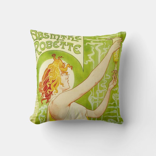 Alphonse Mucha Absinthe Robette Coussin (Recto)