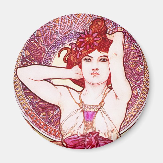 Alphonse Mucha Amethyst Magnet (Devant)