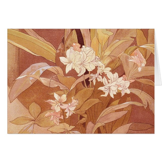 Alphonse Mucha Art Nouveau Détail floral (Devant horizontal)