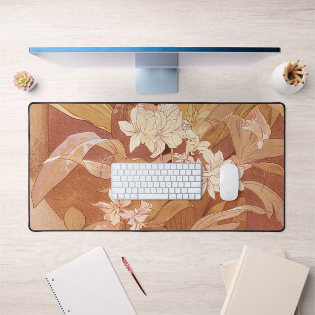 Alphonse Mucha Art Nouveau Détail floral (Bureau 1)