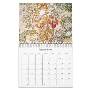 Alphonse Mucha Calendrier des oeuvres d'art
